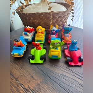 Vintage 1990s Tyco Sesame Street Characters cars, big bird, Cookie Monster, Elmo